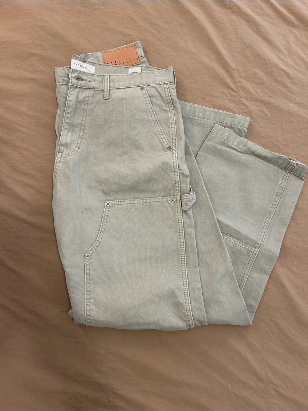 PacSun Men's Sage Green Relaxed Utility Jeans